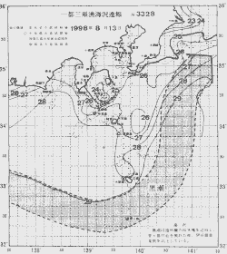 一都三県漁海況速報、関東・東海海況速報(1998/08/13)