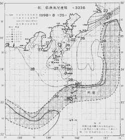 一都三県漁海況速報、関東・東海海況速報(1998/08/25)