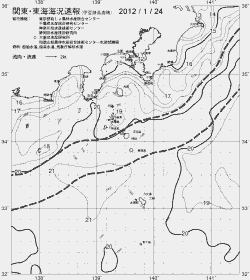 一都三県漁海況速報、関東・東海海況速報(2012/01/24)