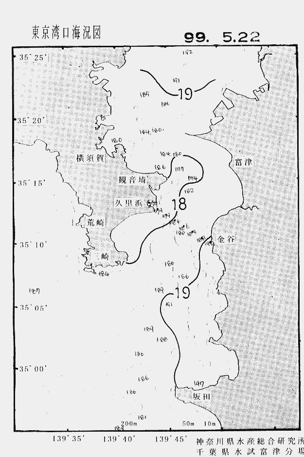 海況図, 東京湾口海況図 検索結果, (水温分布 等を図示)