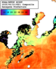 NOAA人工衛星画像:沿岸～伊豆諸島, 1日合成画像(2025/06/22UTC)