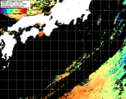 NOAA人工衛星画像:黒潮域, パス=20250807 12:43 UTC