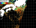 NOAA人工衛星画像:黒潮域, パス=20250820 00:11 UTC
