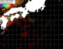 NOAA人工衛星画像:黒潮域, パス=20251001 00:43 UTC