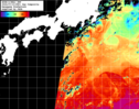 NOAA人工衛星画像:黒潮域, 1日合成画像(2024/07/10UTC)