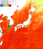 NOAA人工衛星画像:日本全域, 1週間合成画像(2025/08/08～2025/08/14UTC)
