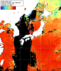 NOAA人工衛星画像:日本全域, 1日合成画像(2025/08/18UTC)