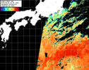 NOAA人工衛星画像:黒潮域, パス=20250822 00:55 UTC