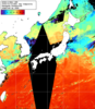 NOAA人工衛星画像:日本全域, 1日合成画像(2025/10/14UTC)