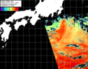 NOAA人工衛星画像:黒潮域, パス=20251014 12:07 UTC