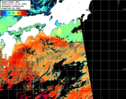 NOAA人工衛星画像:黒潮域, パス=20251027 13:03 UTC