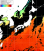 ひまわり人工衛星:日本全域,12:59JST,1時間合成画像