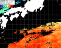 ひまわり人工衛星:黒潮域,07:59JST,1時間合成画像