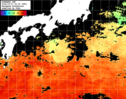 ひまわり人工衛星:黒潮域,18:59JST,1時間合成画像