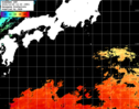 ひまわり人工衛星:黒潮域,22:59JST,1時間合成画像