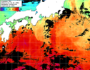 ひまわり人工衛星:黒潮域,12:59JST,1時間合成画像