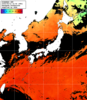 ひまわり人工衛星:日本全域,23:59JST,1時間合成画像