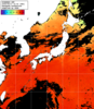 ひまわり人工衛星:日本全域,23:59JST,1時間合成画像