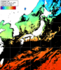 ひまわり人工衛星:日本全域,23:59JST,1時間合成画像