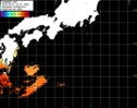 ひまわり人工衛星:黒潮域,23:59JST,1時間合成画像